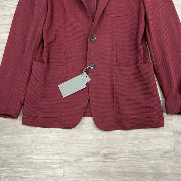 Canali Black Edition Jersey Sport Coat Maroon Men's Blazer Size 50R